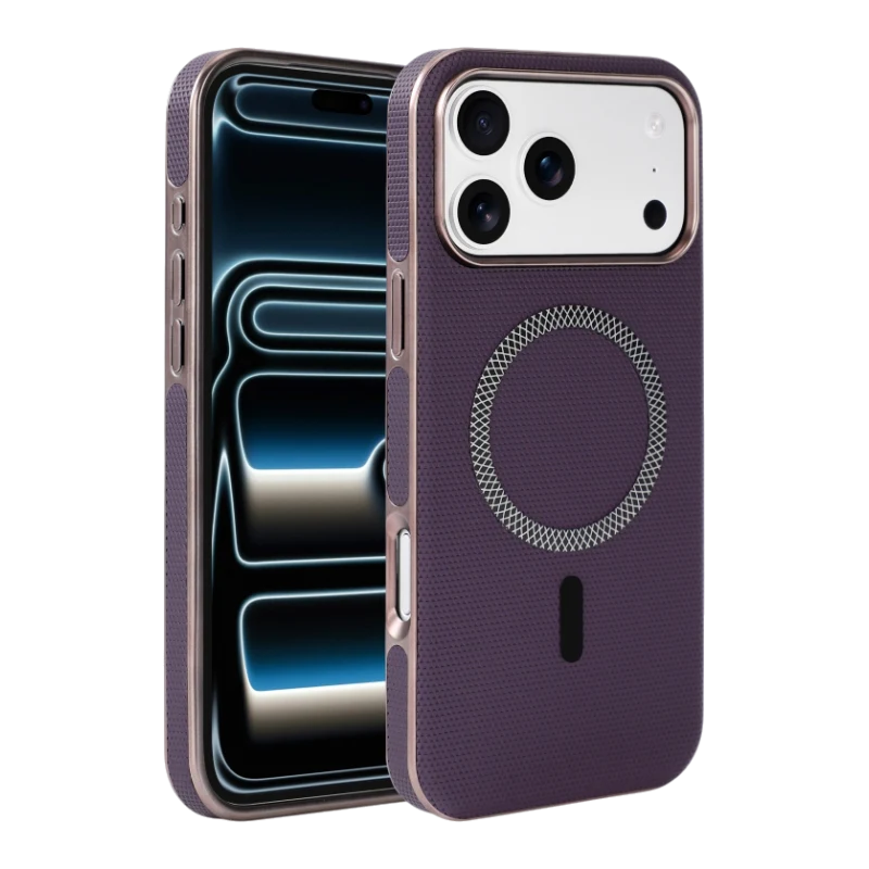 Coque MagSafe effet tressé Violet
