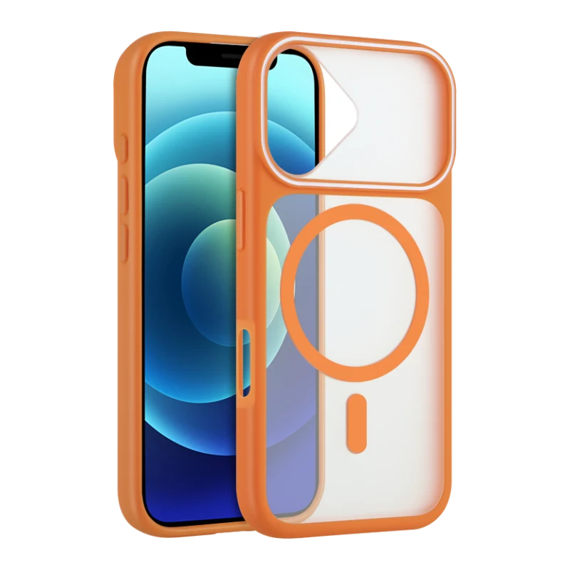 Coque dos givré et contour coloré Orange