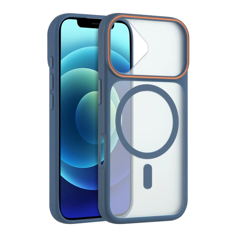 Coque dos givré et contour coloré Bleu Roi