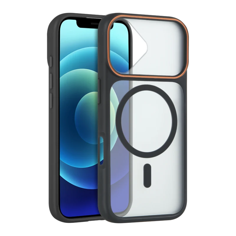 Coque dos givré et contour coloré Noir