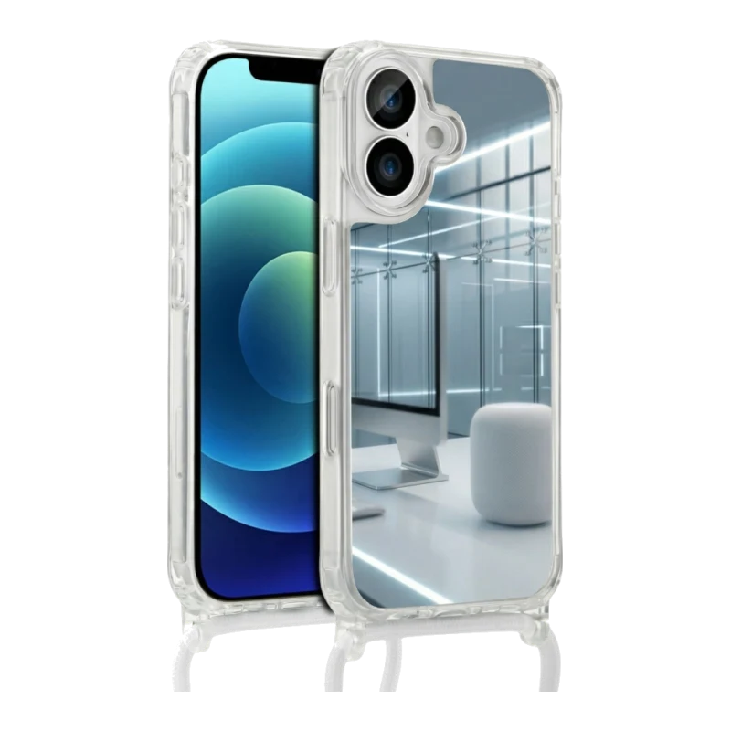 Coque miroir avec cordon Cordon Blanc